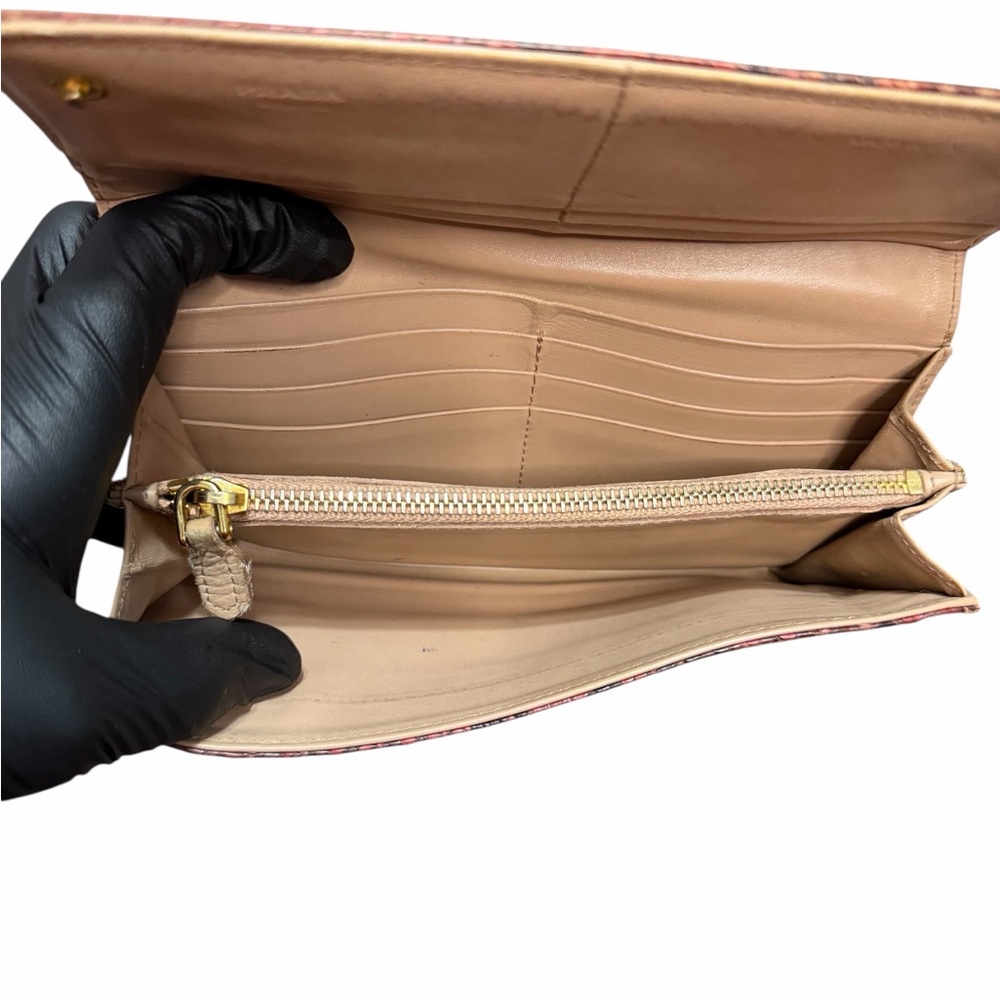 Prada Madras Python Long Wallet Red Multicolor Sn… - image 6